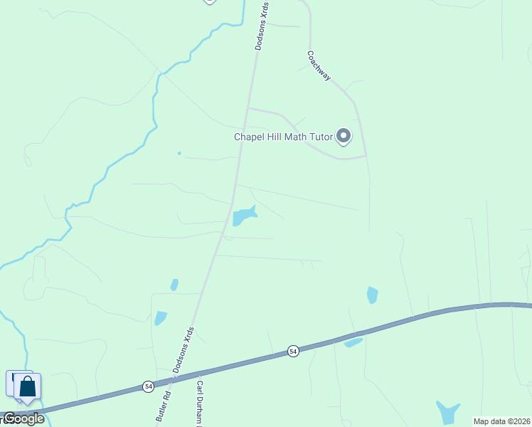 map of restaurants, bars, coffee shops, grocery stores, and more near 2610 Pussycat Lane in Chapel Hill