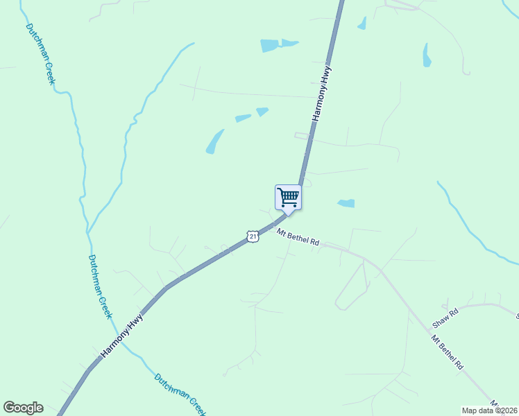 map of restaurants, bars, coffee shops, grocery stores, and more near 114 Legacy Lane in Harmony