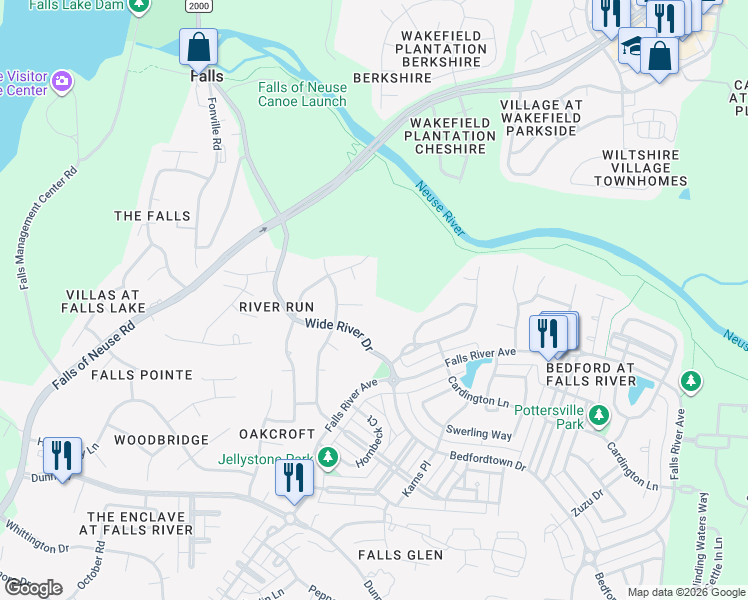 map of restaurants, bars, coffee shops, grocery stores, and more near 10009 Hidden Vale Drive in Raleigh
