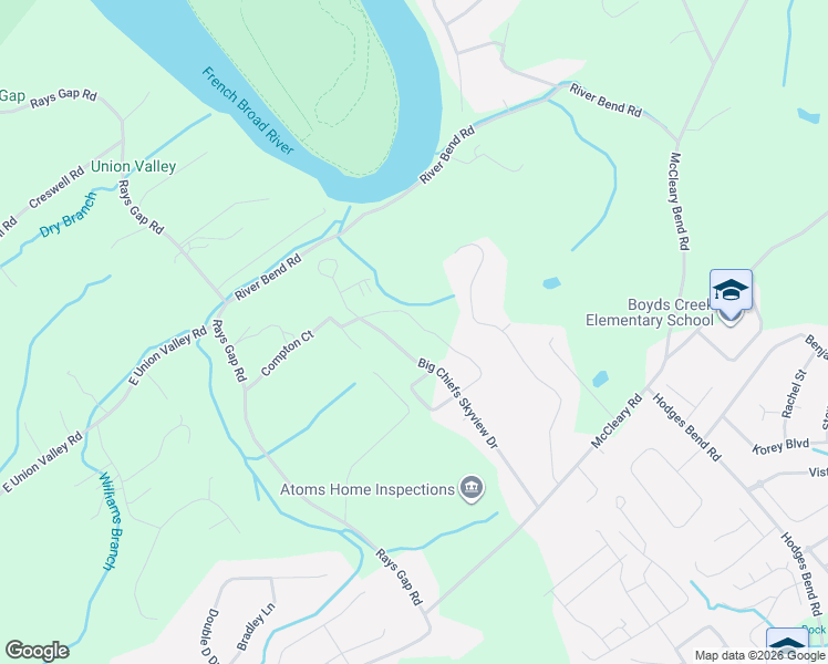 map of restaurants, bars, coffee shops, grocery stores, and more near 2068 Highpoint Lane in Sevierville