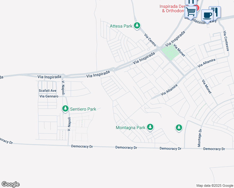 map of restaurants, bars, coffee shops, grocery stores, and more near 3635 Bitonto Lane in Henderson