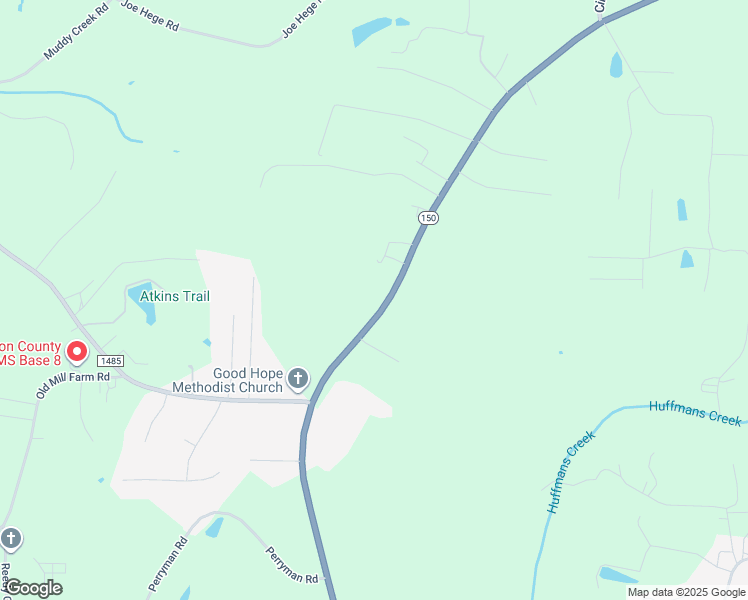 map of restaurants, bars, coffee shops, grocery stores, and more near 6309 North North Carolina Highway 150 in Lexington