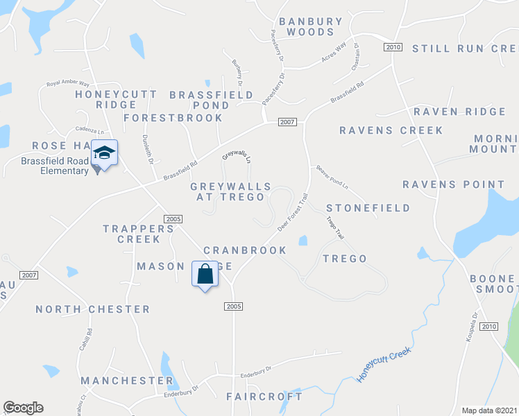 map of restaurants, bars, coffee shops, grocery stores, and more near 6637 Fifebrew Lane in Raleigh