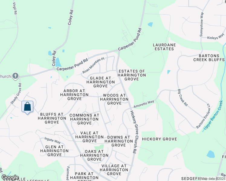 map of restaurants, bars, coffee shops, grocery stores, and more near 5209 Harrington Grove Drive in Raleigh
