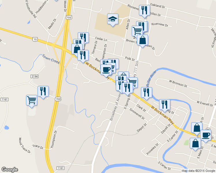 map of restaurants, bars, coffee shops, grocery stores, and more near 505 Clarks Mill Drive in Sparta