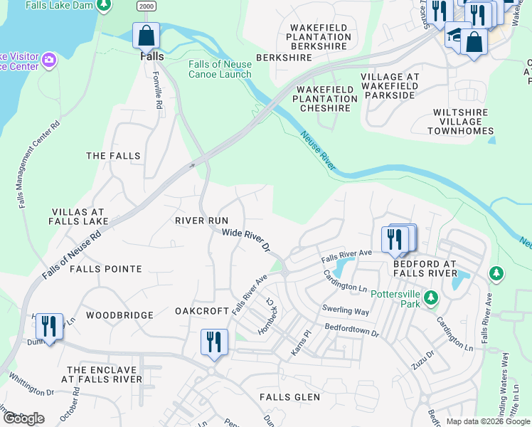 map of restaurants, bars, coffee shops, grocery stores, and more near 10009 Hidden Vale Drive in Raleigh