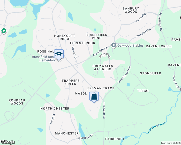 map of restaurants, bars, coffee shops, grocery stores, and more near 11204 Saddlewood Court in Raleigh