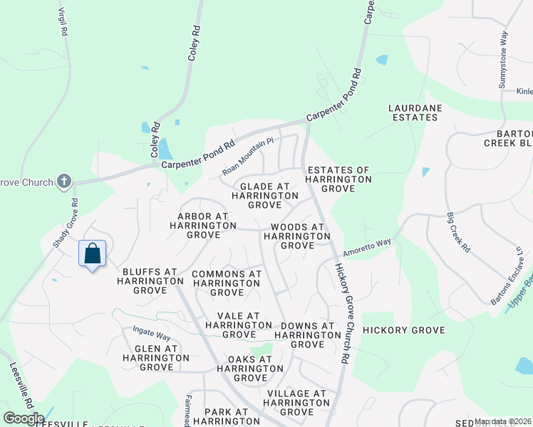 map of restaurants, bars, coffee shops, grocery stores, and more near 5305 Easthorpe Drive in Raleigh