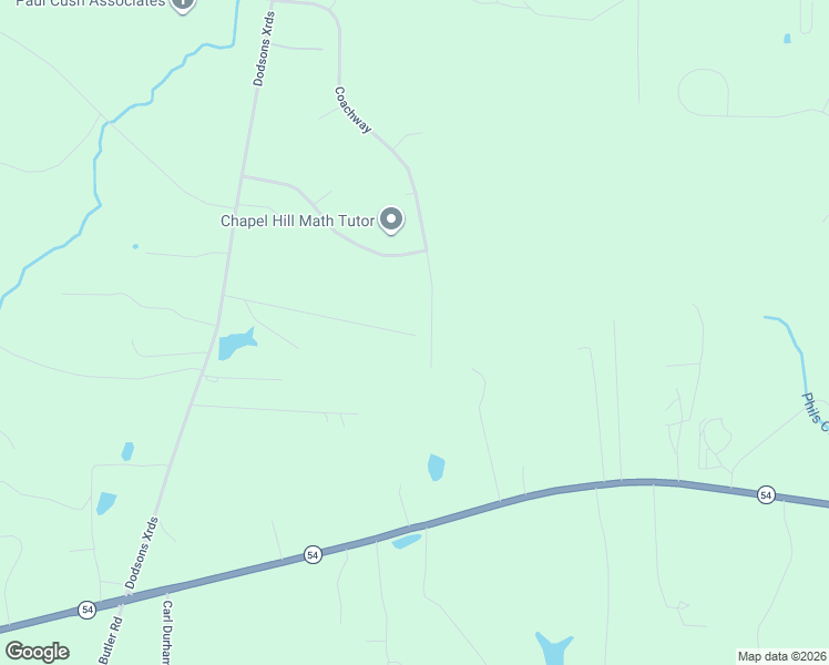 map of restaurants, bars, coffee shops, grocery stores, and more near 9507 Coachway in Chapel Hill