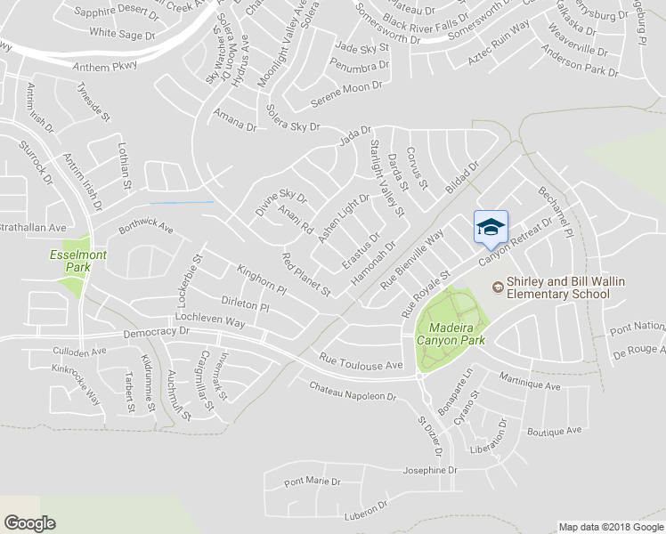 map of restaurants, bars, coffee shops, grocery stores, and more near 2608 Icy Moon Street in Henderson