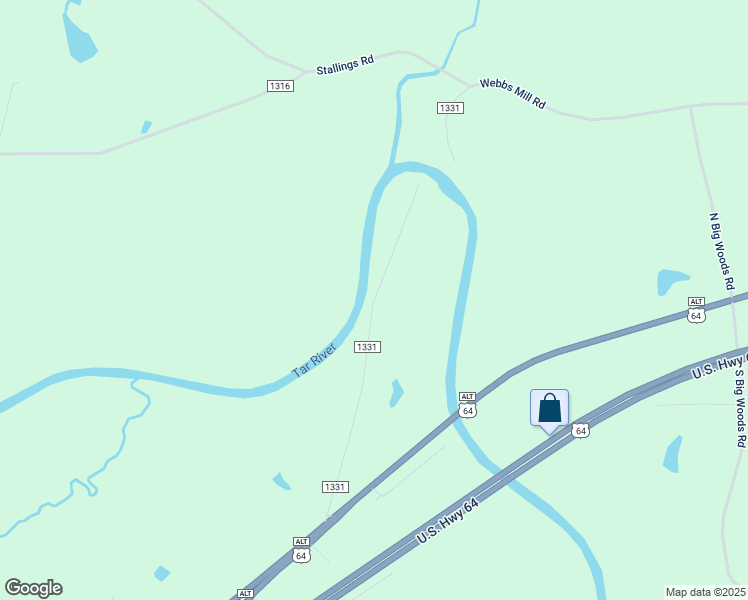 map of restaurants, bars, coffee shops, grocery stores, and more near State Road 1331 in Nash County