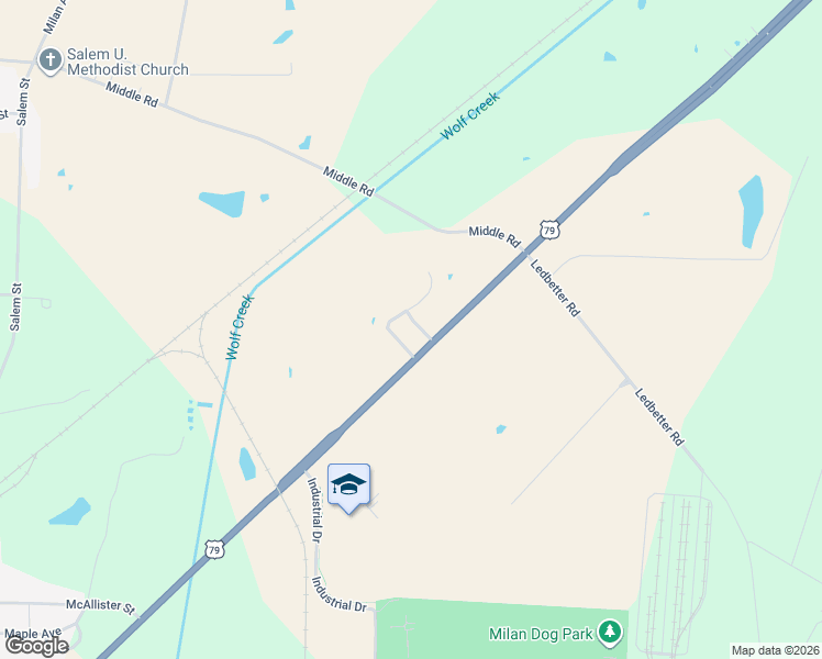 map of restaurants, bars, coffee shops, grocery stores, and more near 2155 Robin Glenn Dr in Milan