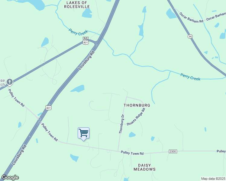 map of restaurants, bars, coffee shops, grocery stores, and more near 6509 East Whitier Street in Wake Forest