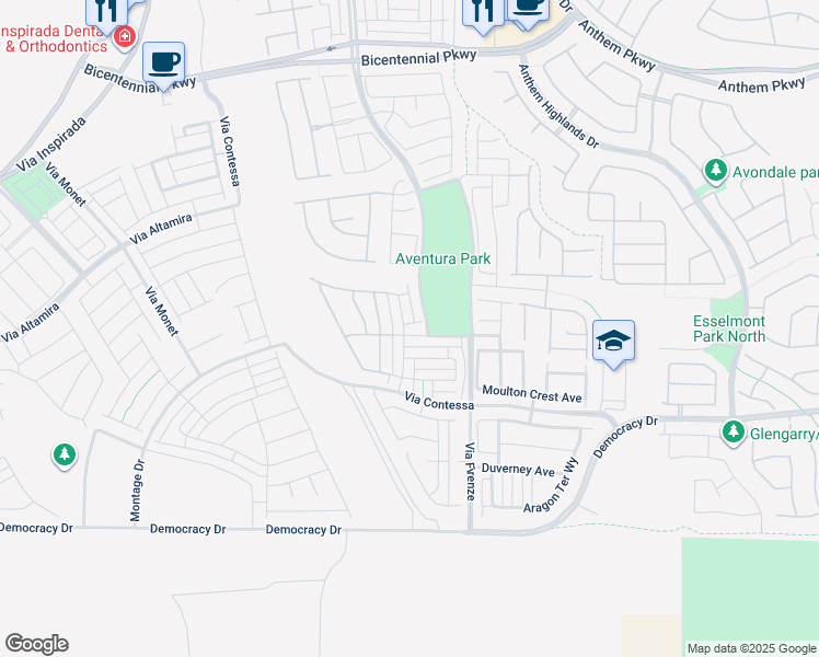map of restaurants, bars, coffee shops, grocery stores, and more near 3056 Savella Avenue in Henderson