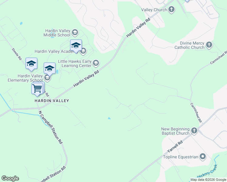 map of restaurants, bars, coffee shops, grocery stores, and more near 1923 Hickory Glen Road in Knoxville