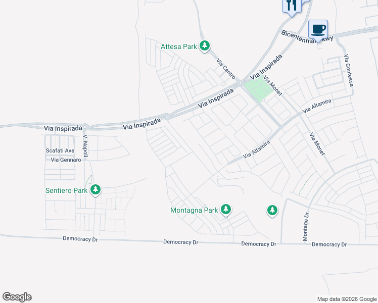 map of restaurants, bars, coffee shops, grocery stores, and more near 2651 Canvas Sky Street in Henderson