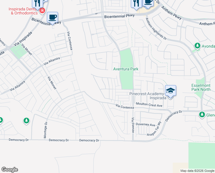 map of restaurants, bars, coffee shops, grocery stores, and more near 2649 Ornate Regiment Street in Henderson