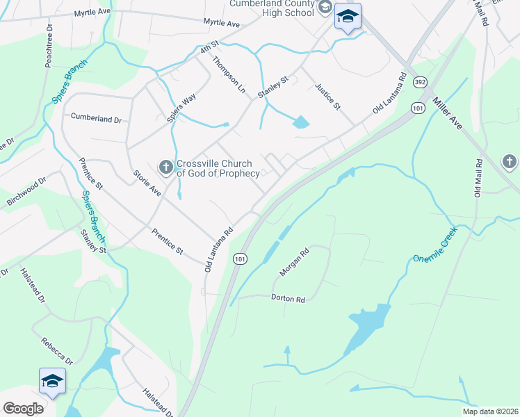 map of restaurants, bars, coffee shops, grocery stores, and more near 1255 Lantana Road in Crossville