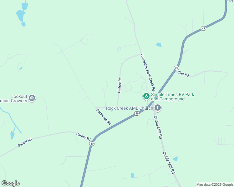 map of restaurants, bars, coffee shops, grocery stores, and more near 6523 Bishop Road in Snow Camp