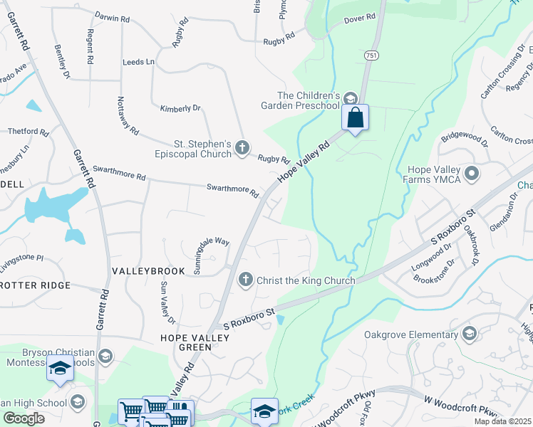 map of restaurants, bars, coffee shops, grocery stores, and more near 102 Carved Oak Drive in Durham