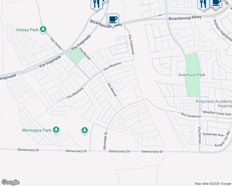 map of restaurants, bars, coffee shops, grocery stores, and more near 2699 Chance Canyon Street in Henderson