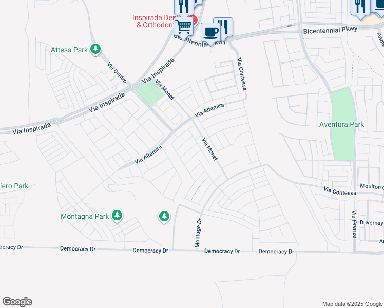 map of restaurants, bars, coffee shops, grocery stores, and more near 3342 Casalette Lane in Henderson
