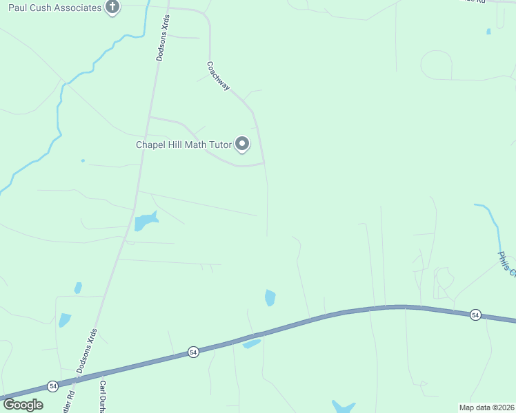 map of restaurants, bars, coffee shops, grocery stores, and more near 9507 Coachway in Chapel Hill
