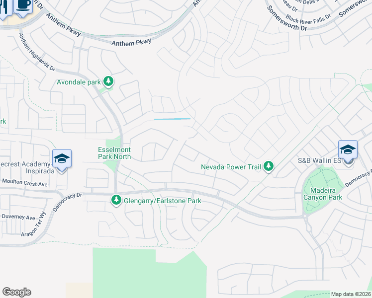 map of restaurants, bars, coffee shops, grocery stores, and more near 2699 Kinghorn Pl in Henderson