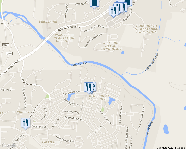 map of restaurants, bars, coffee shops, grocery stores, and more near 2811 Country Charm Rd in Raleigh