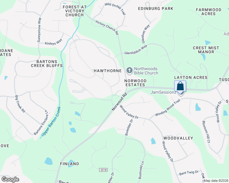 map of restaurants, bars, coffee shops, grocery stores, and more near 11909 Larka Court in Raleigh