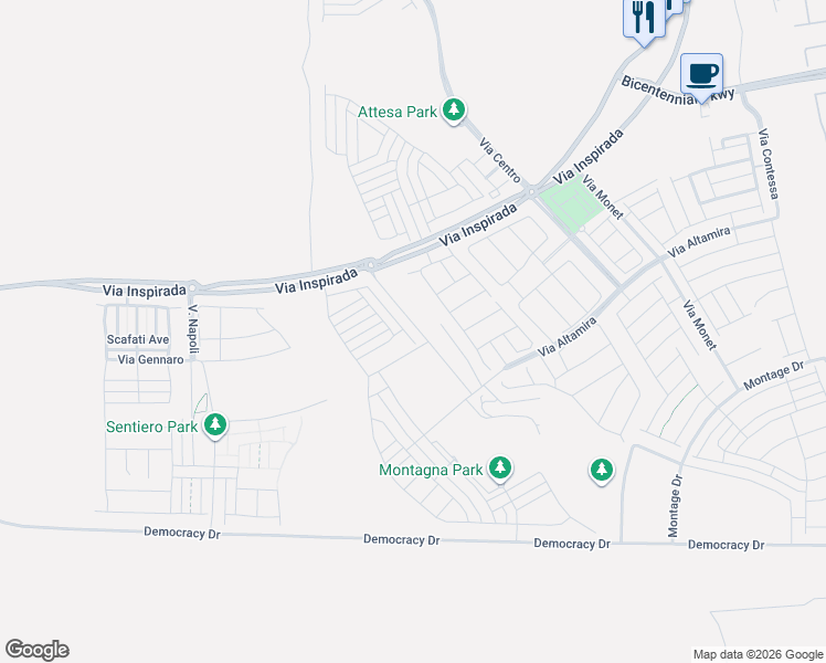 map of restaurants, bars, coffee shops, grocery stores, and more near 2651 Canvas Sky Street in Henderson