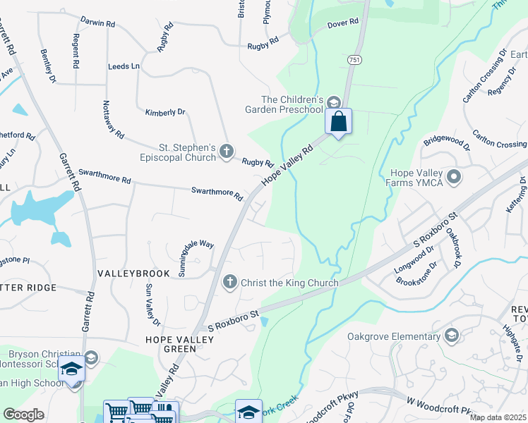 map of restaurants, bars, coffee shops, grocery stores, and more near 603 Carved Oak Drive in Durham