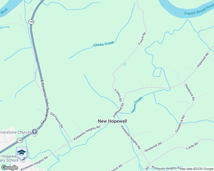 map of restaurants, bars, coffee shops, grocery stores, and more near 4913 French Road in Knoxville
