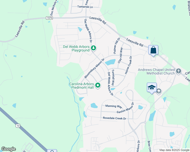 map of restaurants, bars, coffee shops, grocery stores, and more near 115 Henry Mill Place in Durham