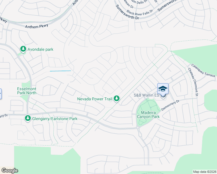 map of restaurants, bars, coffee shops, grocery stores, and more near 2599 Anani Road in Henderson