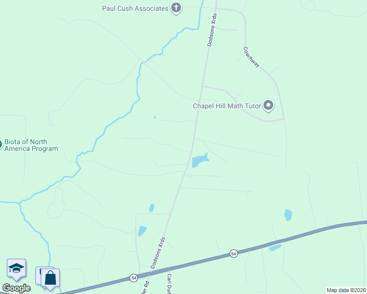map of restaurants, bars, coffee shops, grocery stores, and more near 9371-9417 Dodsons Cross Road in Chapel Hill