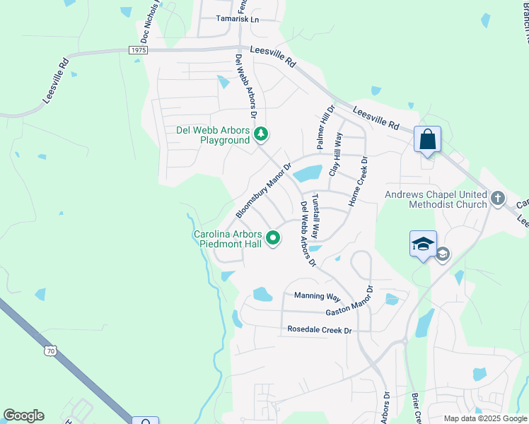 map of restaurants, bars, coffee shops, grocery stores, and more near 115 Henry Mill Place in Durham