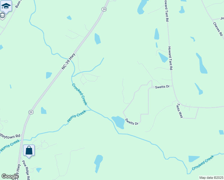map of restaurants, bars, coffee shops, grocery stores, and more near 73 Whippoorwill Lane in Zebulon