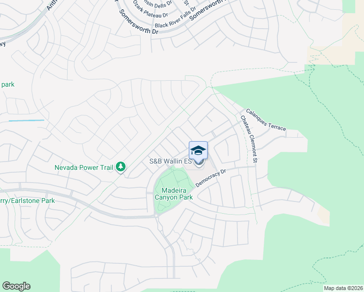 map of restaurants, bars, coffee shops, grocery stores, and more near 2641 Valbonne Terrace in Henderson