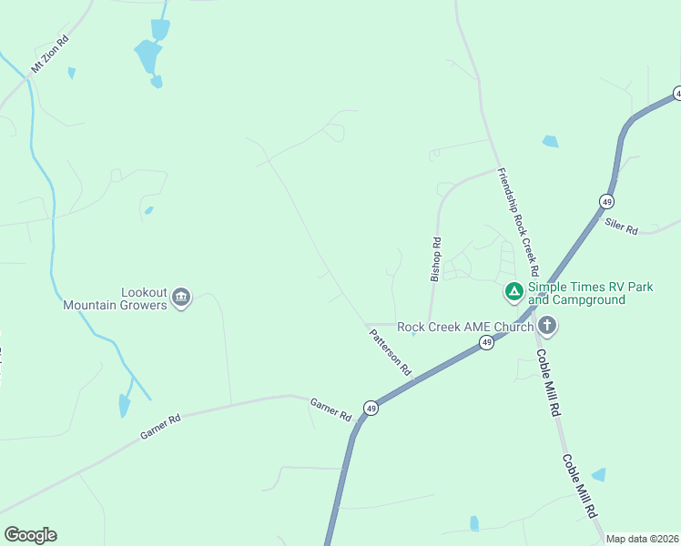 map of restaurants, bars, coffee shops, grocery stores, and more near 6416 Patterson Road in Snow Camp