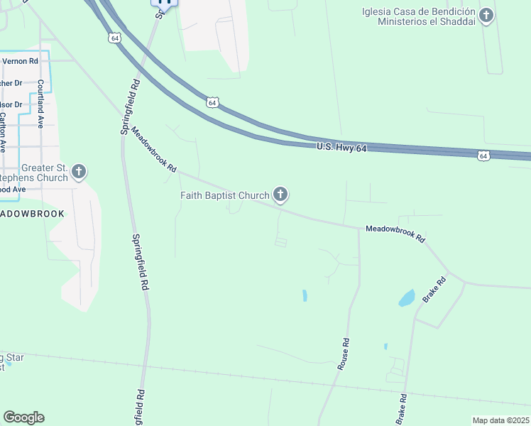 map of restaurants, bars, coffee shops, grocery stores, and more near 2421 Meadowbrook Road in Rocky Mount
