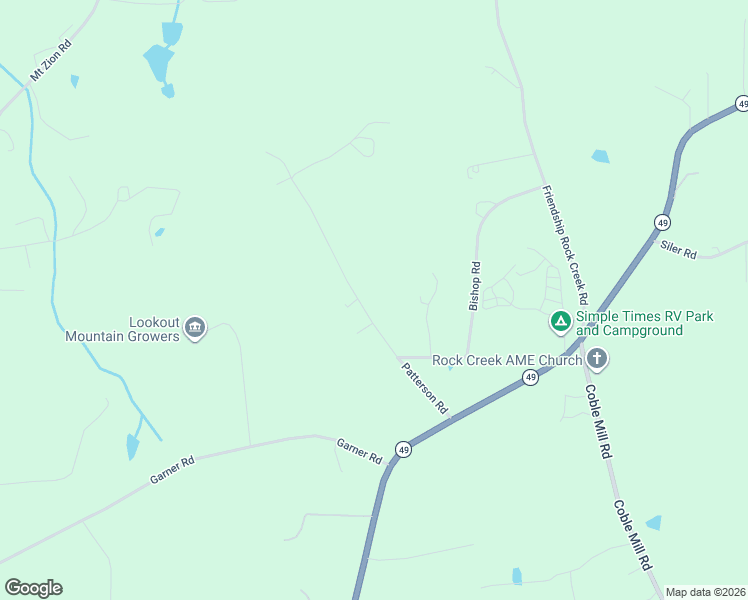 map of restaurants, bars, coffee shops, grocery stores, and more near 6416 Patterson Road in Snow Camp