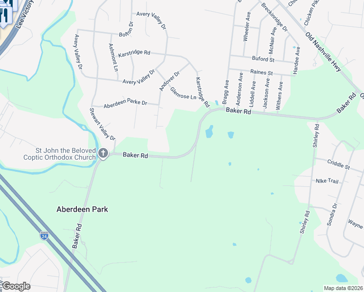 map of restaurants, bars, coffee shops, grocery stores, and more near 768 Baker Road in Smyrna