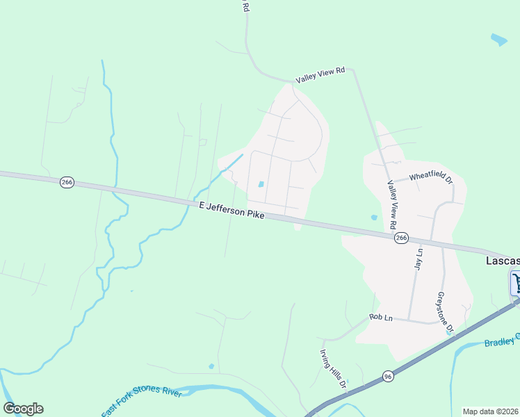 map of restaurants, bars, coffee shops, grocery stores, and more near 3740 East Jefferson Pike in Lascassas