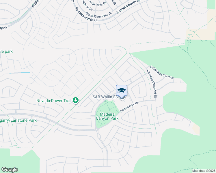 map of restaurants, bars, coffee shops, grocery stores, and more near 2624 Valbonne Terrace in Henderson