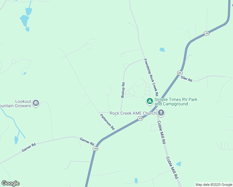 map of restaurants, bars, coffee shops, grocery stores, and more near 6523 Bishop Road in Snow Camp