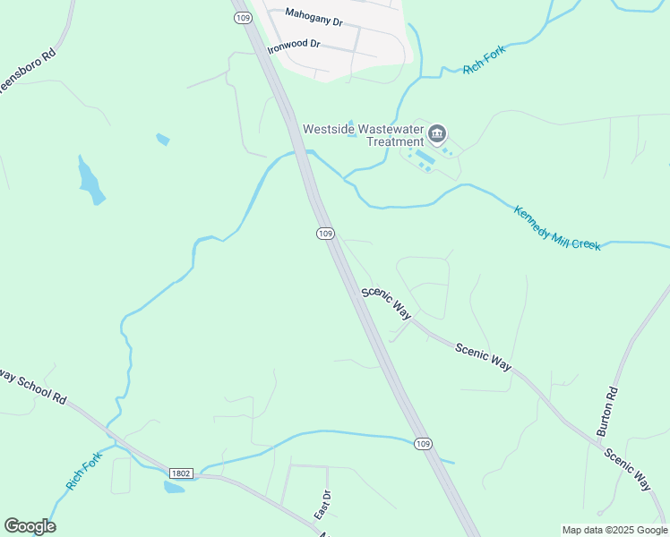 map of restaurants, bars, coffee shops, grocery stores, and more near North Carolina 109 in Thomasville