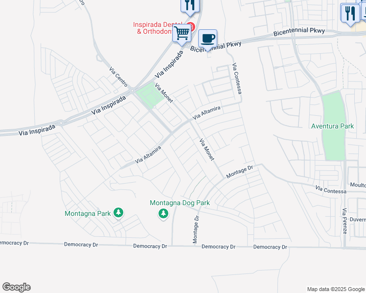 map of restaurants, bars, coffee shops, grocery stores, and more near 3345 Solento Lane in Henderson