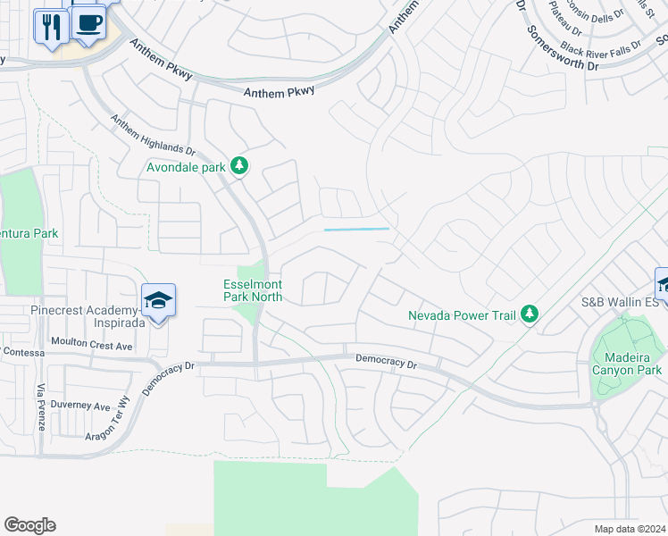 map of restaurants, bars, coffee shops, grocery stores, and more near 2752 Kilwinning Drive in Henderson