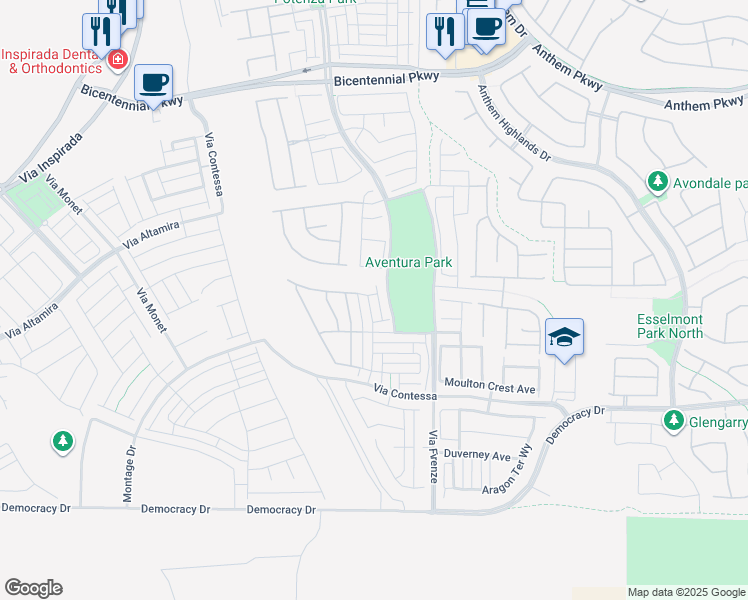 map of restaurants, bars, coffee shops, grocery stores, and more near 2618 Marvel Astoria Street in Henderson